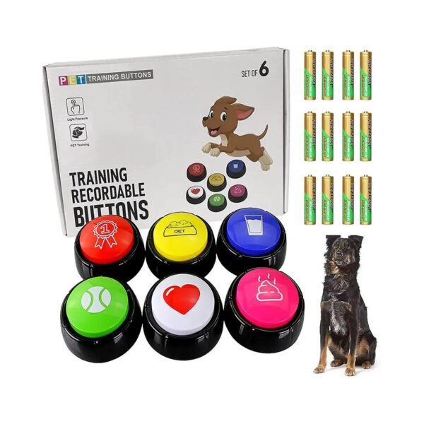 Talking Buttons for Dogs 6 Colors Record Various Phrases Training Puppy Communication