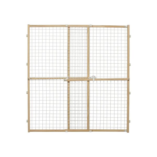 Tall Wire Mesh Pet Safety Gate with Adjustable Width for Large Openings 27-5 Inches