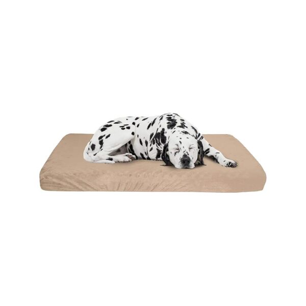 Tan Orthopedic Dog Bed for Dogs up to 95lbs with Memory Foam Support