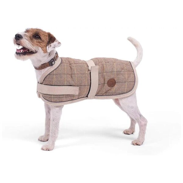 Tan Tweed Dog Coat 30cm for Hiking Camping Pet Comfortable Lightweight