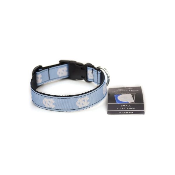 Tar Heels Ribbon Pattern Dog Collar in Small Size for Small Puppies