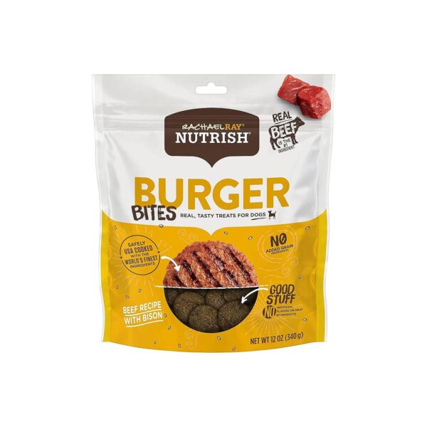 Tasty Beef and Bison Burger Bites for Dogs, No Artificial Flavors