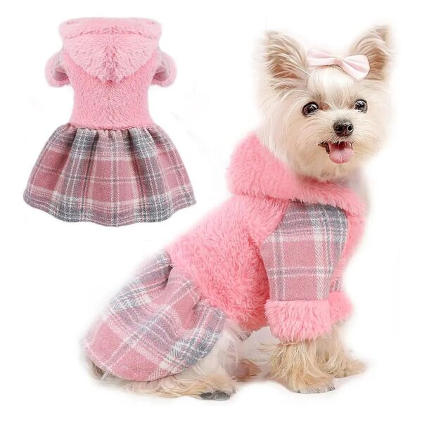 Teacup Dog Sweater Dress for Small Dog Girls in XX-Small Size