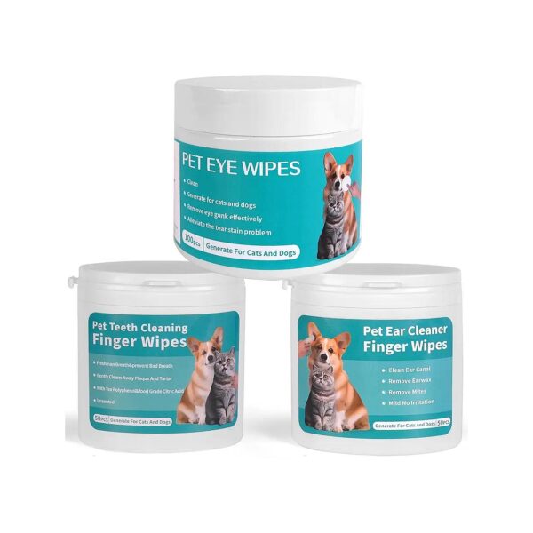 Teeth Cleaning Wipes For Dogs and Cats with Ear and Eye Care