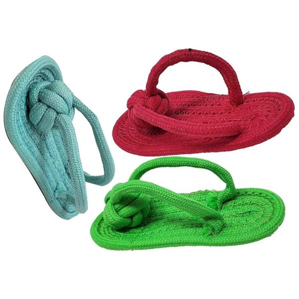 Teething Puppies Love these Soft Cotton Rope Slipper Toys for Molar Teeth Cleaning