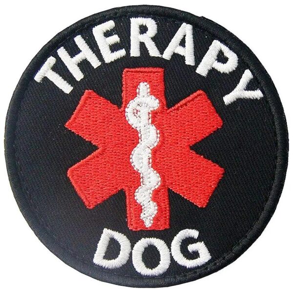 Therapy Dog Patch for Vests and Harnesses with Hook and Loop Fastener