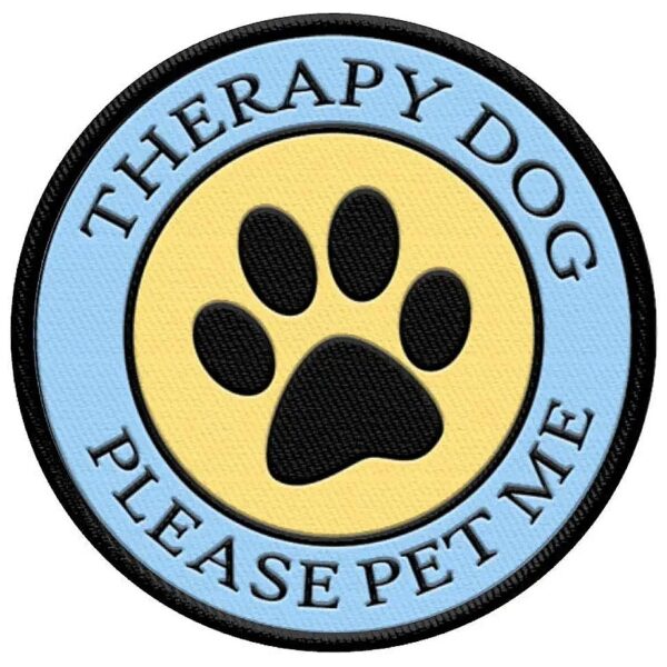 Therapy Dog Please Pet Me Sew On Patch for Vests and Harnesses