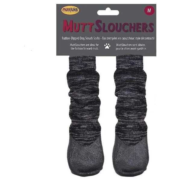 Thick Rib-Knit Slouch Socks for Dogs with Non-Slip Rubber Soles