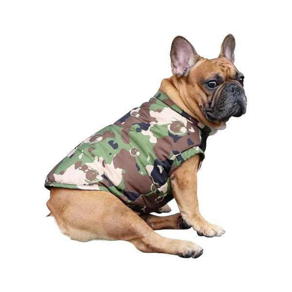 Thick Winter Dog Coat with Padded Cotton for Medium Breeds with Camouflage Design