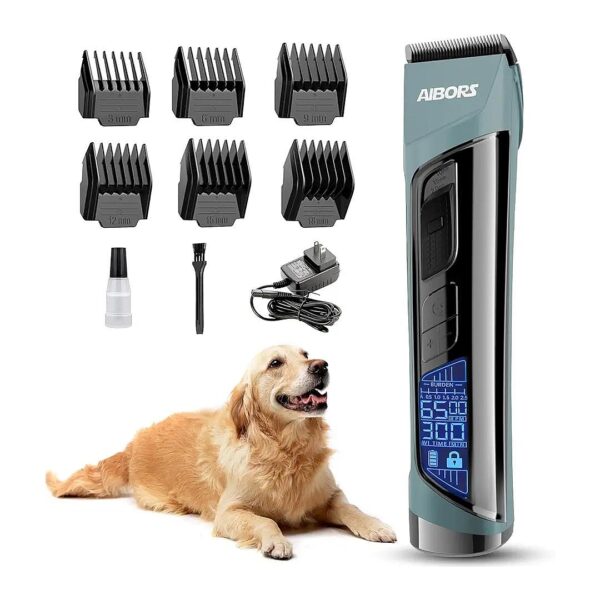 Thicker Coat Dog Clippers High Power Cordless Dog Grooming Clippers with LCD Display