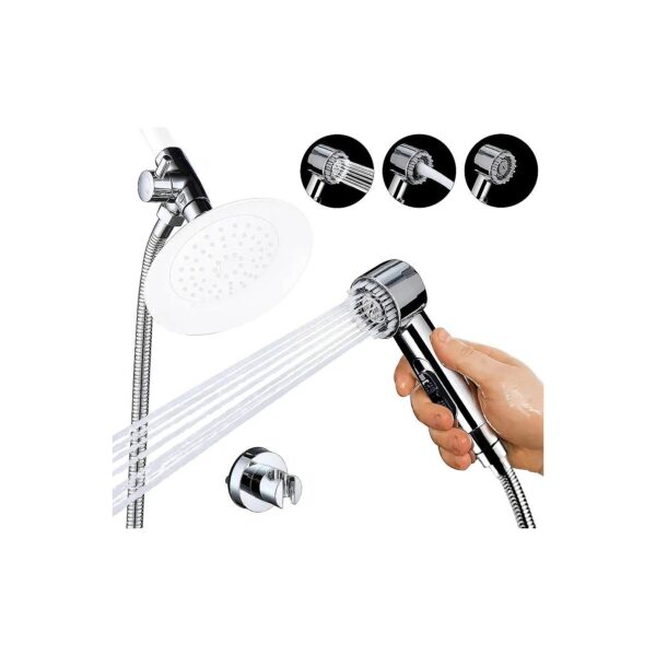 Three-Mode Control Dog Shower Attachment with Metal Diverter and No Drill Hook