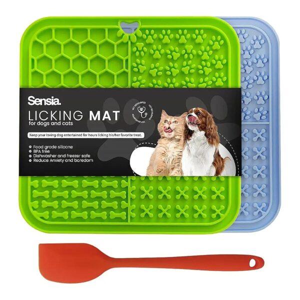 Three-Piece Silicone Slow Feeder Mat with Suction Cups for Dogs and Cats