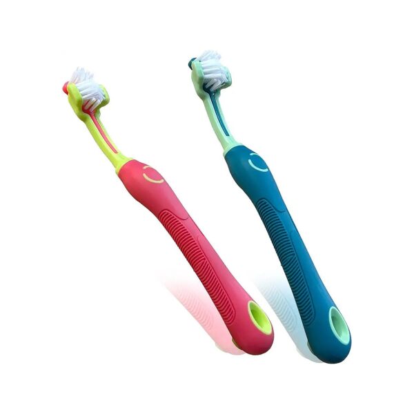 Three-Sided Pet Toothbrush Design for Easy Teeth Cleaning Most Dogs and Cats