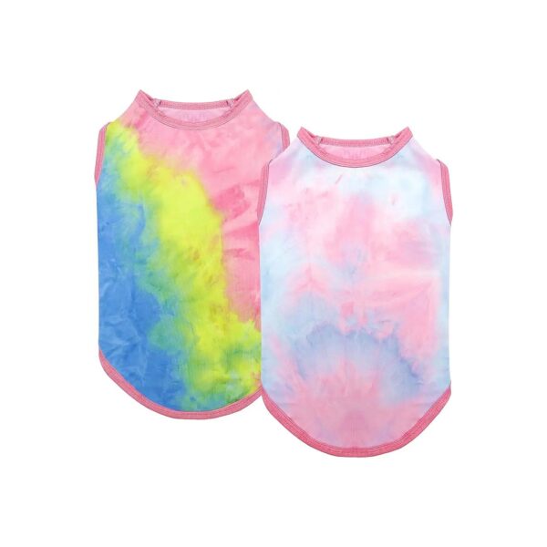 Tie-Dye Sun Protection Dog T Shirt Vest for Small Dogs with Sensitive Skin