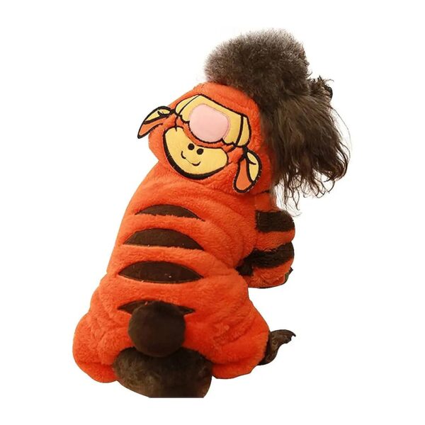 Tiger Dog Hoodie Costume, Attached Tail and Ears, 3D Ears, Available in M, S, L Sizes