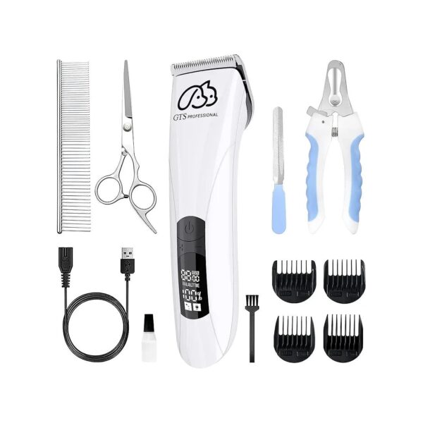 Titanium Steel Blades and Five-Speed Motor Cordless Dog Clippers for Efficient Grooming