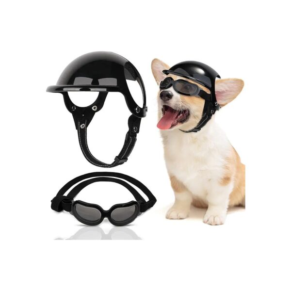 Top Quality Dog Motorcycle Helmet and Goggles with UV Protection for Pet Safety