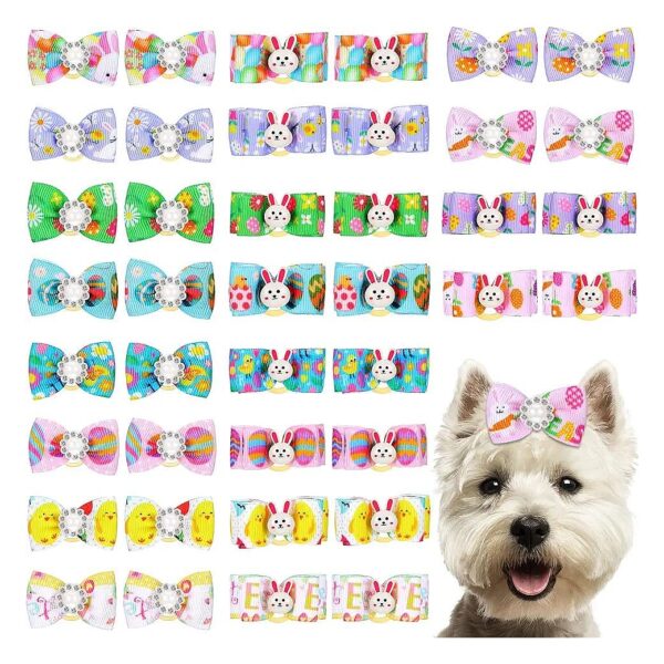 Top Quality Easter Dog Grooming Accessories with Hair Bows and Rubber Bands