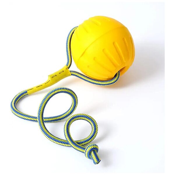 Top-Grade Foam Dog Ball with Rope for Small Medium Large Breed Dogs Canine Play Therapy