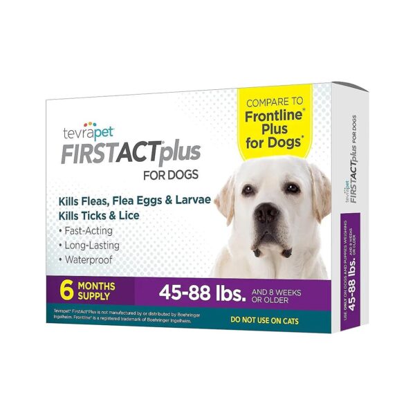 Topical Flea Medicine for Large Dogs, 6 Doses, Stops Flea Eggs and Larvae