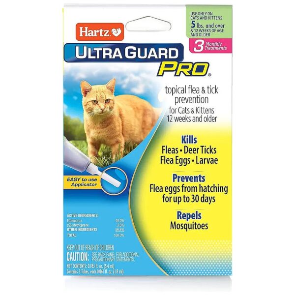 Topical Flea and Tick Prevention for Cats and Kittens, 3 Monthly Treatments