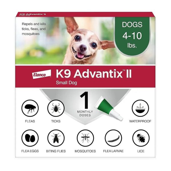 Topical Flea and Tick Treatment for Small Dogs 4-10 Pounds