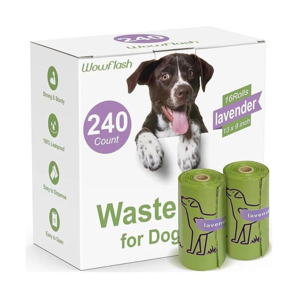 Total 240 Count Poop Bags for Dogs Cats Lavender Scented Leakproof and Strong