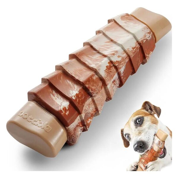 Tough and Durable Dog Chew Toy for Training and Cleaning Teeth with Real Beef Fiber