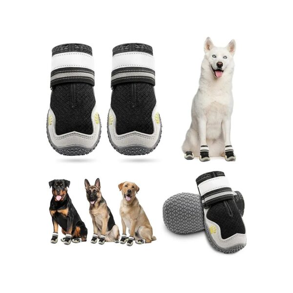 Traction Dog Boots for S M L Dogs - Hot Summer Roads, Rainwalks & Hard Floors