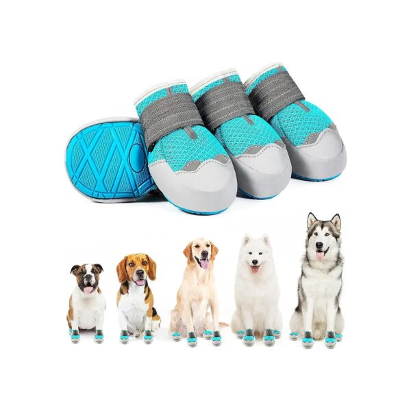 Trail-Ready Dog Shoes with Anti-Slip Sole for Small to Medium Dogs, Size 5, Lake Blue