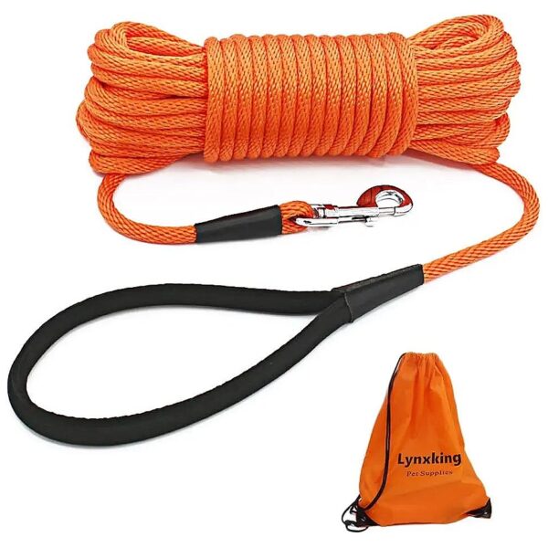 Training and Tracking Dog Leash with Adjustable 10-50 Foot Lengths and Heavy Duty Rope