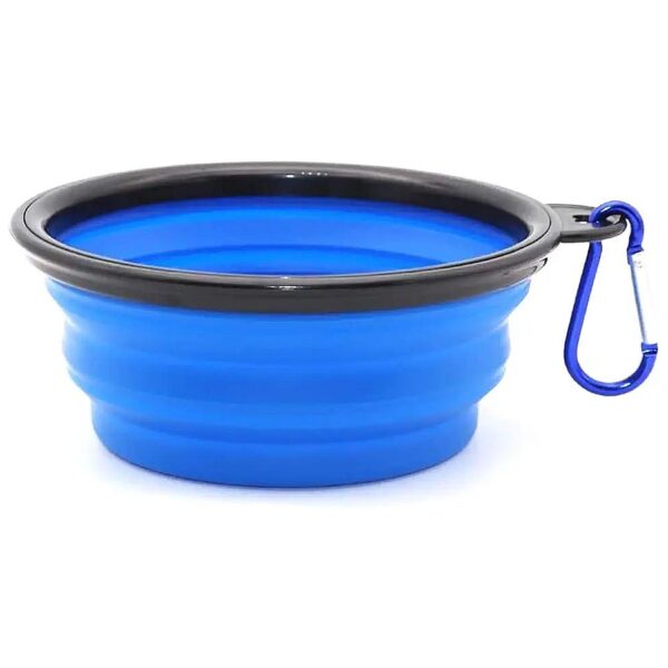 Travel Pet Bowl for Pet Food and Water Storage, 12 oz, Blue, Compact Design