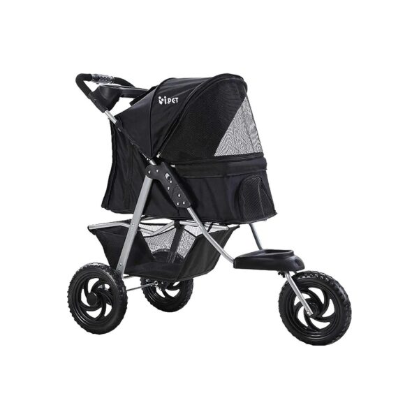 Travel-Friendly 3-Wheel Pet Carrier Stroller with Foldable Design