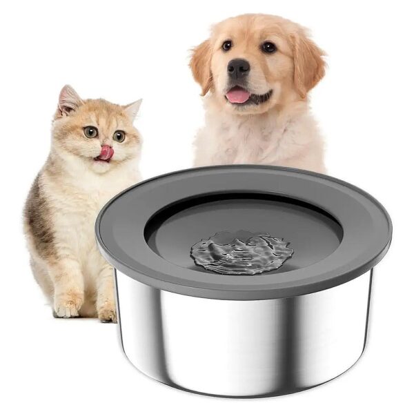 Travel-Friendly No Spill Dog Water Bowl with 2L Capacity and Slow Water Feeding System