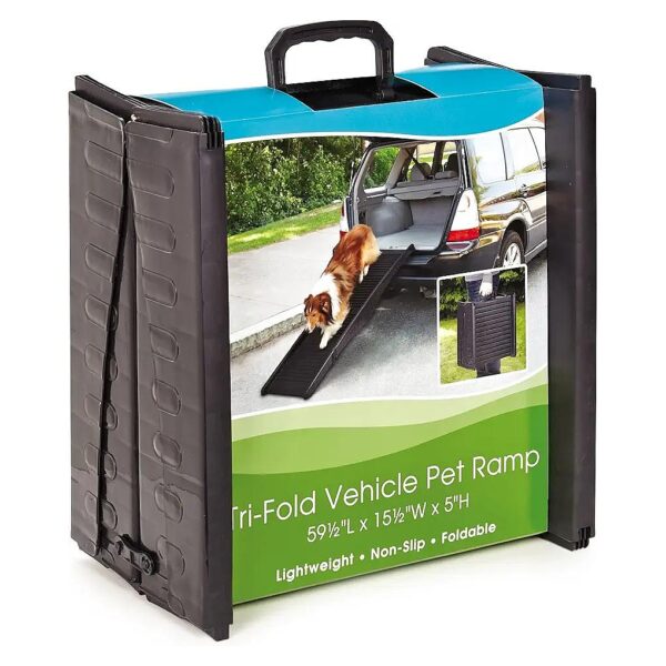 Tri Fold Car Pet Ramp for Senior Pets with Anti Skid Surface