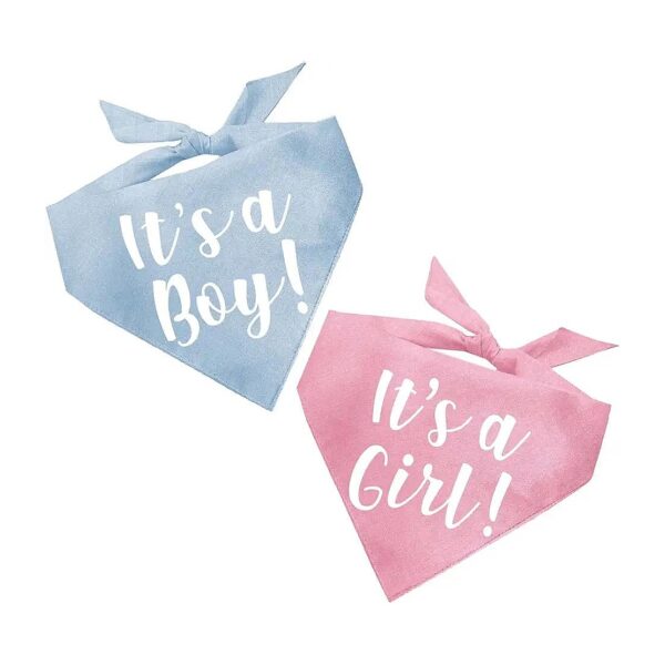 Tri-Color Dog Bandana for Baby Boy or Girl Gender Reveal