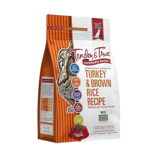 Turkey and Brown Rice Recipe Dog Food with No Antibiotics and No Fillers