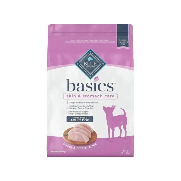 Turkey and Potato Dry Dog Food with Vitamins and Minerals for Small Breed Dog Nutrition