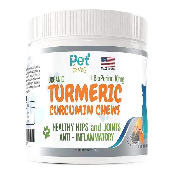 Turmeric Curcumin Hip and Joint Supplement for Dogs with Arthritis Pain Relief