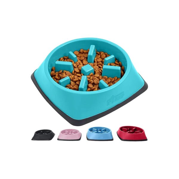 Turquoise Food Puzzle Bowl for Dogs and Cats, 100% BPA Free, Interactive Mealtime Fun