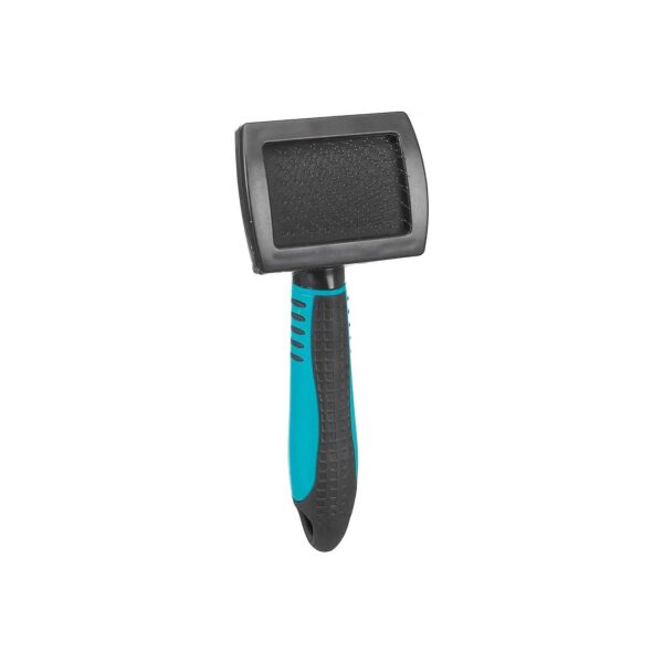 Turquoise and Black Metal Bristle Grooming Brush for Cats and Small Animals