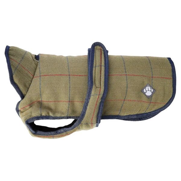 Tweed Dog Coat with Chest Protection and Warm Padded Lining for Dogs 14 Inches Long