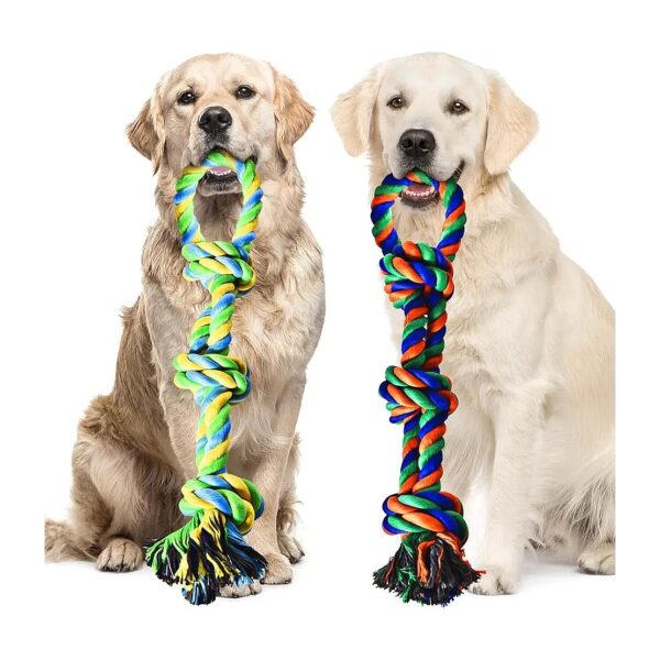 Two Pack Dog Rope Toys, Great for Large Dogs, Teeth Cleaning, and Anxiety Relief