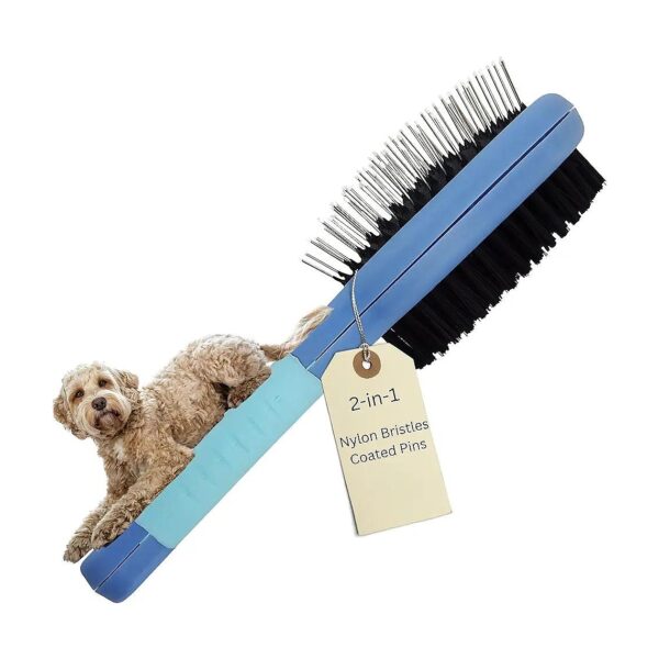 Two-in-One Brush with Advanced Nylon Bristles and Coated Pins