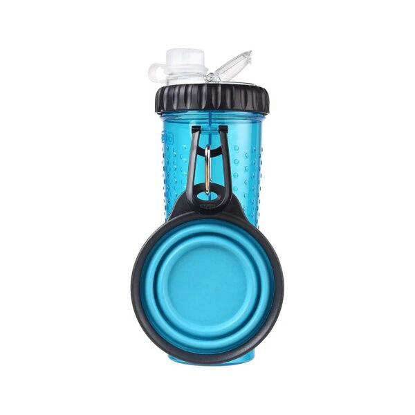 Two-in-One Hydration Bottle with Dual Chambered Snack Container for Pets