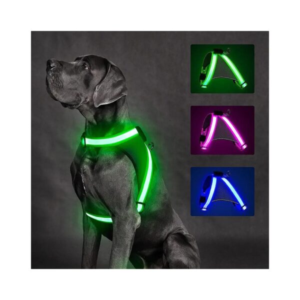 USB-Rechargeable and Waterproof LED Safety Vest for Medium Large Dogs