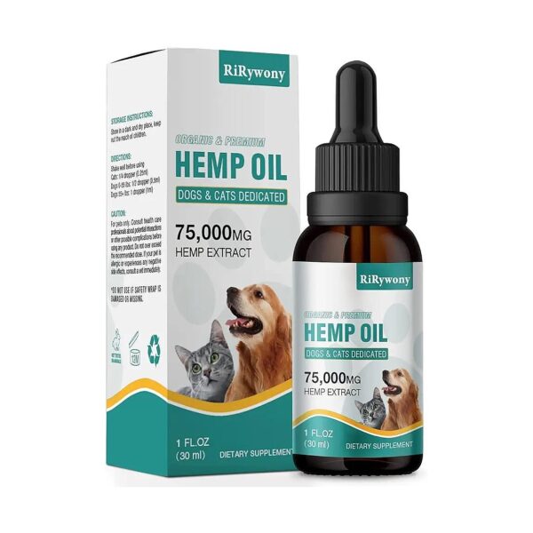 US-Made Pet Hemp Oil for Natural Relief from Anxiety and Stress in Dogs and Cats