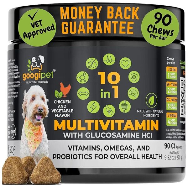 Ultimate Dog Supplement for Vitamins, Probiotics, and Omega 3s for Optimal Health