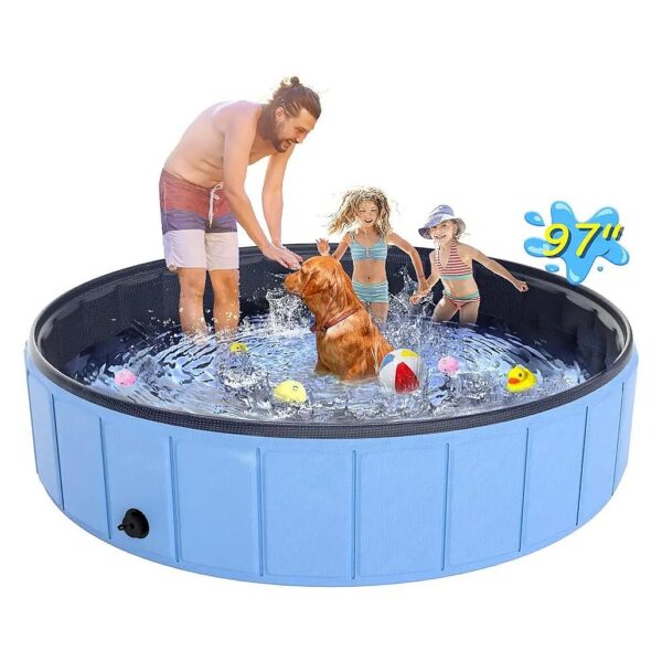 Ultimate Large Dog Pool for Small and Large Breeds Pets Kids Blue PVC Swimming Pool