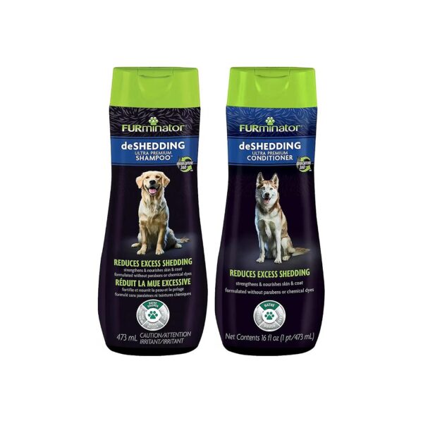 Ultra Premium DeShedding Shampoo and Conditioner for Dogs with Dull Coats